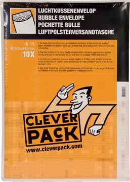 Een Cleverpack luchtkussenenveloppen, ft 300 x 445 mm, met stripsluiting, wit, pak van 10 stuks koop je bij Muys Kantoor & Kado