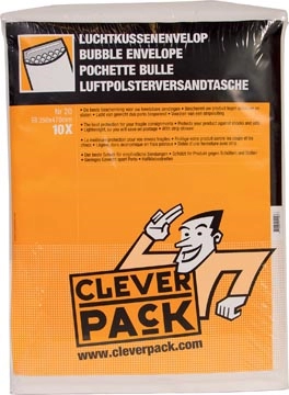 Een Cleverpack luchtkussenenveloppen, ft 350 x 470 mm, met stripsluiting, wit, pak van 10 stuks koop je bij Muys Kantoor & Kado