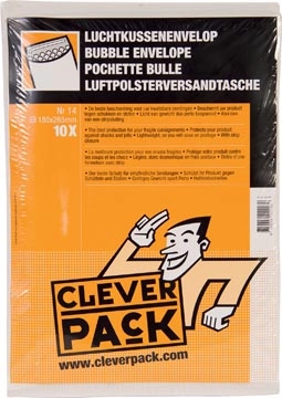 Een Cleverpack luchtkussenenveloppen, ft 180 x 265 mm, met stripsluiting, wit, pak van 10 stuks koop je bij best4office