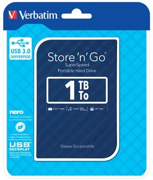 Een Verbatim harde schijf 3.0 Store 'n' Go, 1 TB, blauw koop je bij best4office