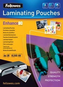 Een Fellowes lamineerhoezen ft 210 x 297 mm, 160 micron (2 x 80 micron), glanzend, pak van 25 stuks koop je bij best4office