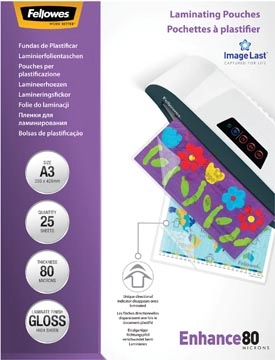 Een Fellowes lamineerhoezen Enhance80 ft A3, 160 micron (2 x 80 micron), glanzend, pak van 25 stuks koop je bij best4office