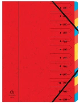 Een Exacompta Sorteermap 12-delig, rood koop je bij best4office