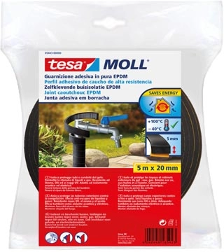 Een Tesa Moll buisisolatie EPDM, 5 m x 20 mm, zwart koop je bij Muys Kantoor & Kado