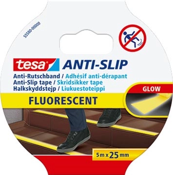 Een Tesa anti-slip tape, ft 5 m x 25 mm, fluogeel koop je bij Muys Kantoor & Kado