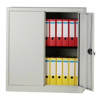 Een Bisley draaideurkast, ft 100 x 91,4 x 40 cm (h x b x d), 1 legbord, grijs koop je bij best4office