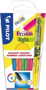 Een Pilot markeerstift Frixion Light, blister van 6 stuks in geassorteerde kleuren koop je bij Muys Kantoor & Kado