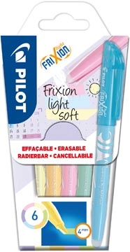 Een Pilot markeerstift Frixion Light Soft, blister van 6 stuks in geassorteerde kleuren koop je bij Muys Kantoor & Kado