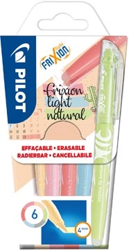 Een Pilot markeerstift Frixion Light Natural, blister van 6 stuks in geassorteerde kleuren koop je bij Muys Kantoor & Kado