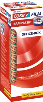 Een Tesafilm transparante tape, ft 15 mm x 33 m, pak van 10 rolletjes koop je bij best4office