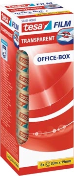 Een Tesafilm transparante tape, ft 19 mm x 33 m, 8 rolletjes koop je bij best4office