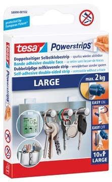 Een Tesa kleefstrip Powerstrips, draagkracht 2 kg, blister van 10 stuks koop je bij best4office