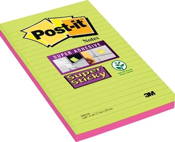 Een Post-it Super Sticky notes XXXL, 45 vel, ft 127 x 203 mm, geassorteerde kleuren, pak van 2 blokken koop je bij Muys Kantoor & Kado