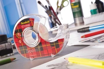 Een Scotch Plakband Crystal ft 19 mm x 25 m, blister met 1 afroller met 1 rolletje koop je bij best4office