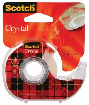 Een Scotch Plakband Crystal ft 19 mm x 25 m, blister met 1 afroller met 1 rolletje koop je bij best4office