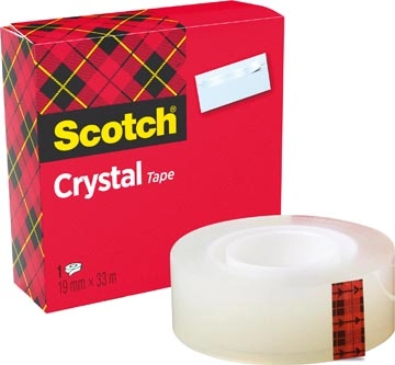 Een Scotch Plakband Crystal ft 19 mm x 33 m, doos met 1 rolletje koop je bij best4office