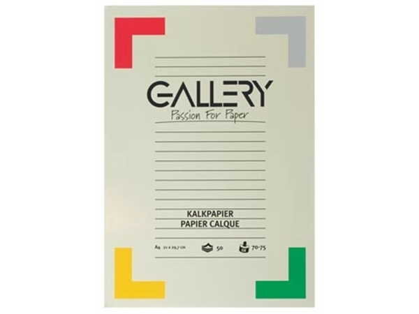 Een Gallery kalkpapier, ft 21 x 29,7 cm (A4), blok van 50 vel koop je bij best4office