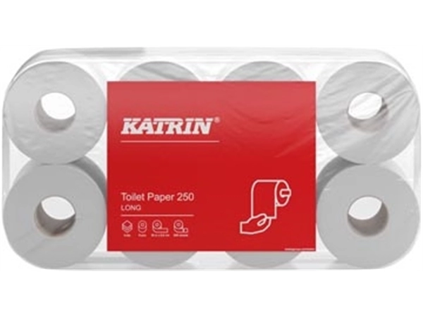 Een Katrin toiletpapier, 3-laags, 250 vel per rol, pak van 8 rollen koop je bij Muys Kantoor & Kado