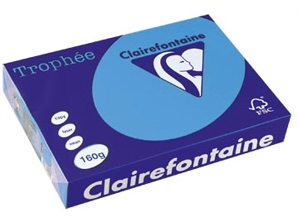 Een Clairefontaine Trophée Intens, gekleurd papier, A4, 160 g, 250 vel, koningsblauw koop je bij best4office