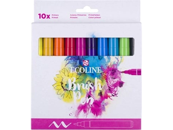 Een Talens Ecoline Brush pen, etui van 10 stuks, assorti koop je bij best4office