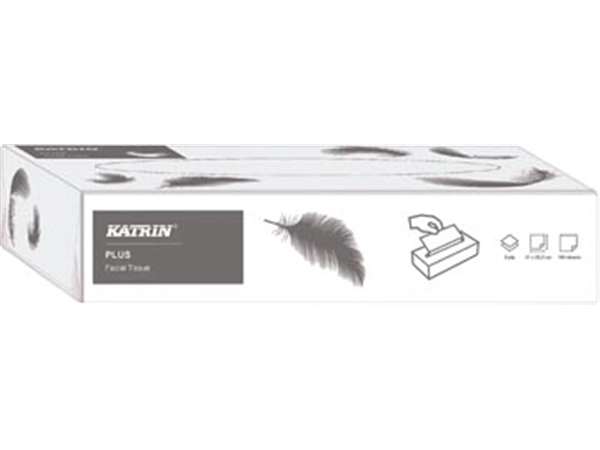 Een Katrin Plus facial tissues, 2-laags, doos van 100 vellen koop je bij best4office