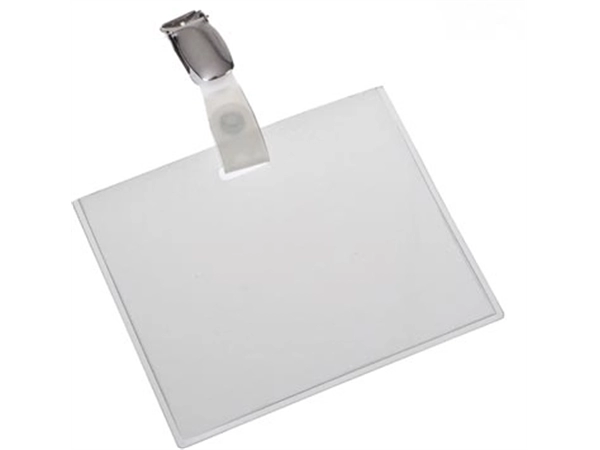 Een Europel badgehouder met strip en clip, ft 90 x 60 mm, gesloten koop je bij best4office