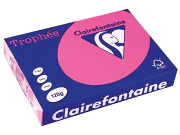 Een Clairefontaine Trophée Pastel, gekleurd papier, A4, 120 g, 250 vel, felroze koop je bij best4office