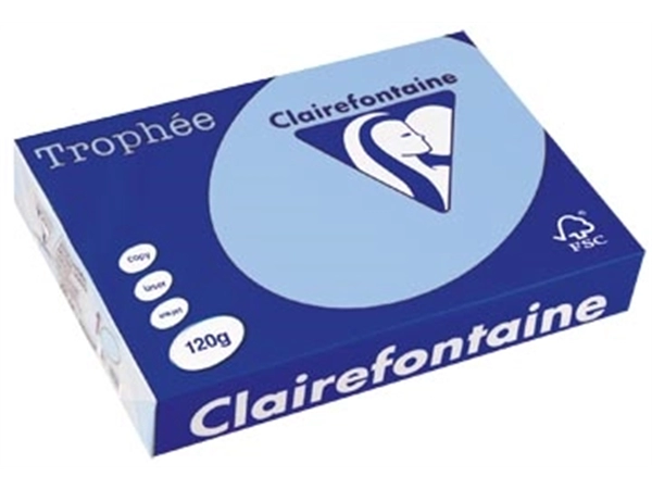 Een Clairefontaine Trophée Pastel, gekleurd papier, A4, 120 g, 250 vel, helblauw koop je bij best4office