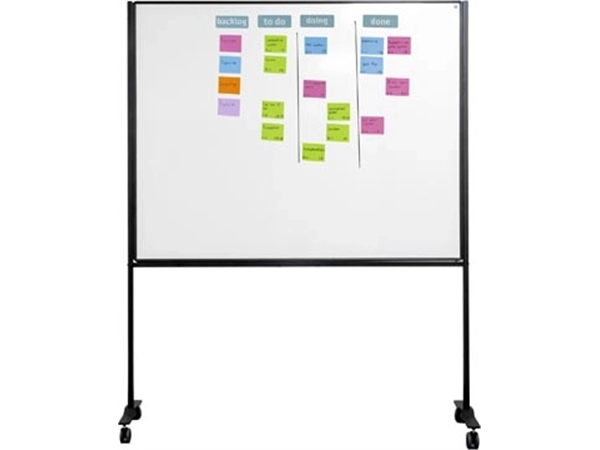 Een Smit Visual whiteboard, gelakt staal, magnetisch, verrijdbaar, 120 x 150 cm koop je bij best4office