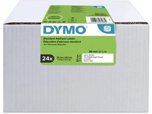 Een Dymo Value Pack: etiketten LabelWriter ft 89 x 28 mm, wit, doos van 24 x 130 etiketten koop je bij best4office