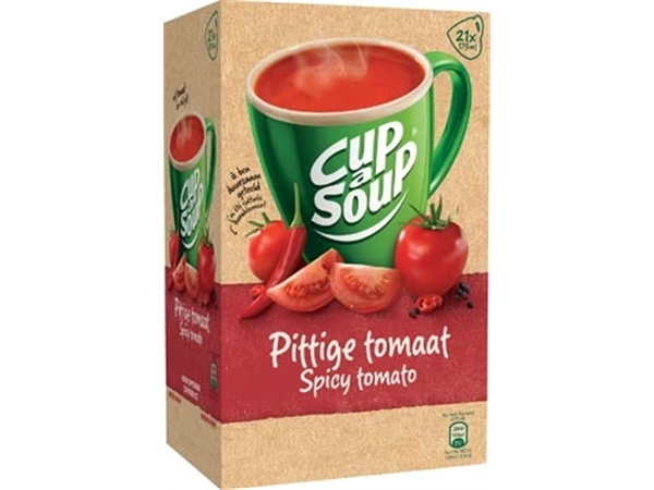 Een Cup-a-Soup spicy tomato, pak van 21 zakjes koop je bij Muys Kantoor & Kado