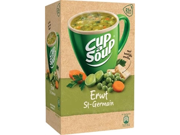 Een Cup-a-Soup erwten (St. Germain), pak van 21 zakjes koop je bij Muys Kantoor & Kado