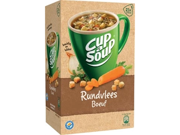 Een Cup-a-Soup rundvlees, pak van 21 zakjes koop je bij Muys Kantoor & Kado