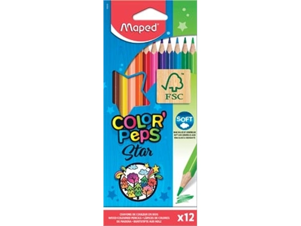 Een Maped kleurpotlood Color'Peps, 12 potloden koop je bij best4office