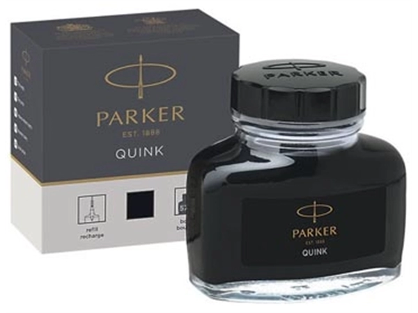 Een Parker Quink inktpot zwart koop je bij Muys Kantoor & Kado