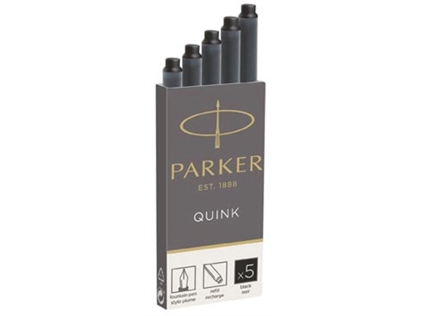 Een Parker Quink inktpatronen zwart, doos met 5 stuks koop je bij best4office