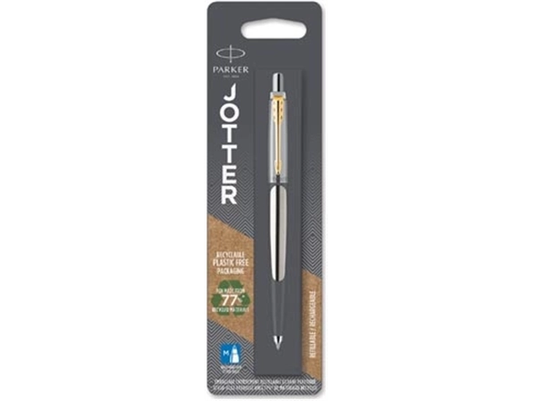 Een Parker Jotter balpen Stainless Steel GT, op blister koop je bij best4office