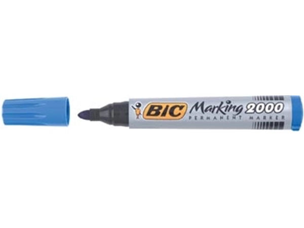 Een Bic permanent marker 2000-2300 blauw, schrijfbreedte 1,7 mm, ronde punt koop je bij Muys Kantoor & Kado