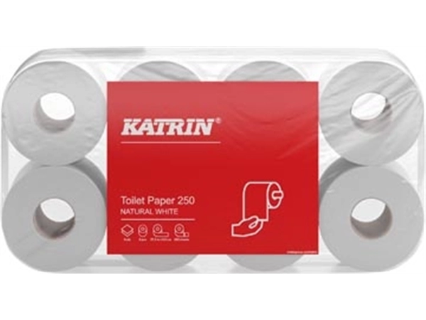 Een Katrin toiletpapier, 2-laags, 250 vel, pak van 8 rollen koop je bij Muys Kantoor & Kado