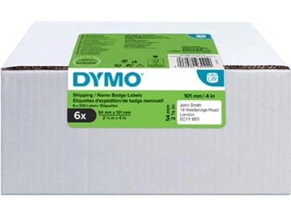 Een Dymo Value Pack: etiketten LabelWriter ft 101 x 54 mm, wit, doos van 6 x 220 etiketten koop je bij best4office