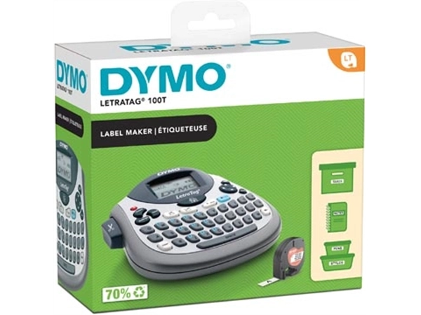 Een Dymo beletteringsysteem LetraTag LT-100T, inclusief 1 LT-tape, qwerty koop je bij best4office