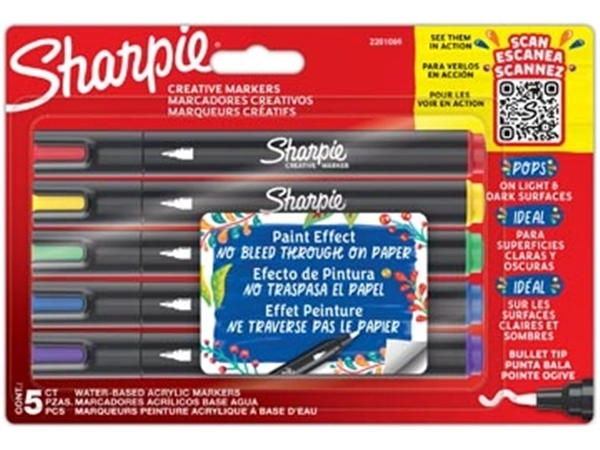 Een Sharpie paintmarker, blister van 5 stuks, assorti koop je bij best4office