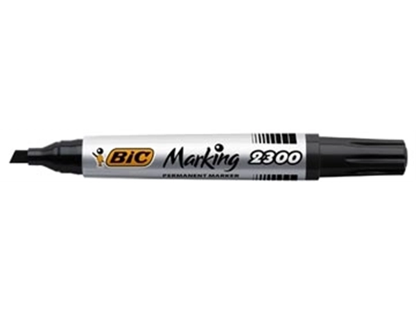 Een Bic permanent marker 2000-2300 zwart, schrijfbreedte 3 - 5,5 mm, schuine punt koop je bij Muys Kantoor & Kado