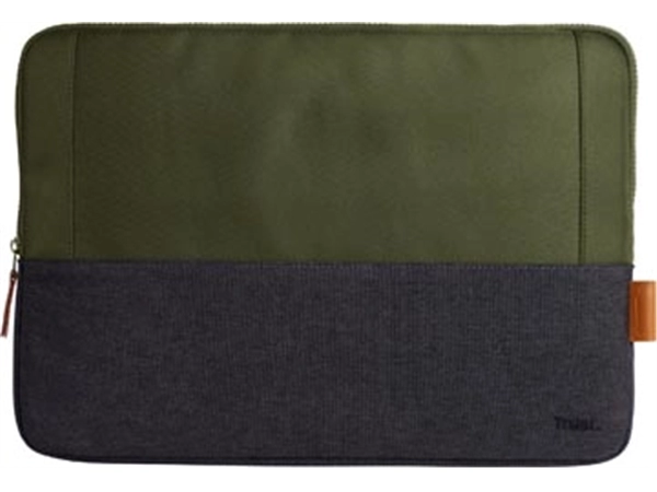 Een Trust laptop sleeve voor 16 inch laptops, groen koop je bij Muys Kantoor & Kado