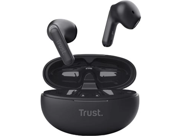 Een Trust Yavi Bluetooth draadloze oortjes, noice cancelling earphones, zwart koop je bij best4office