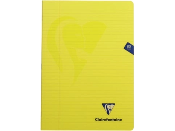 Een Clairefontaine schrift mimesys voor ft A4, 80 bladzijden, kaft in PP, gelijnd, geassorteerde kleuren koop je bij best4office