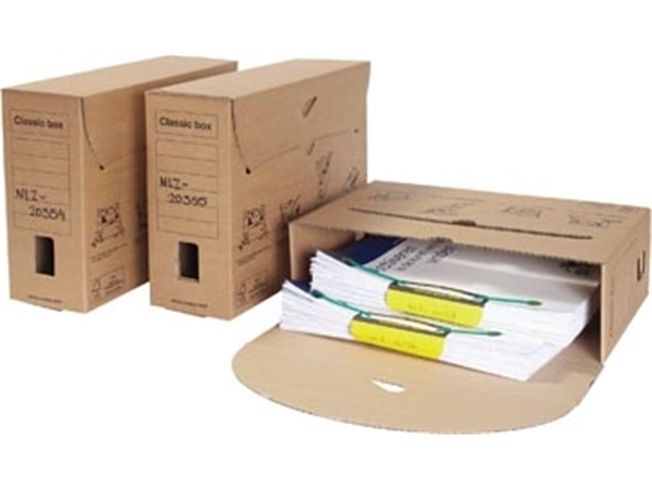 Een Loeff's Classic box archiefdoos, ft 370 x 260 x 115 mm, bruin, PK50 koop je bij best4office