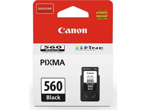 Een Canon inktcartridge PG-560, 180 pagina's, OEM 3713C001, zwart koop je bij best4office