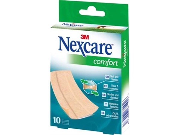 Een 3M pleister Nexcare Comfort 360° ft 10 x 6 cm, te verknippen, pak van 10 stuks koop je bij Muys Kantoor & Kado