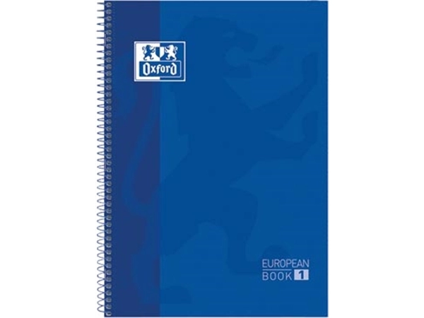 Een Oxford School Classic Europeanbook spiraalblok, ft A4+, 160 bladzijden, gelijnd, donkerblauw koop je bij Muys Kantoor & Kado